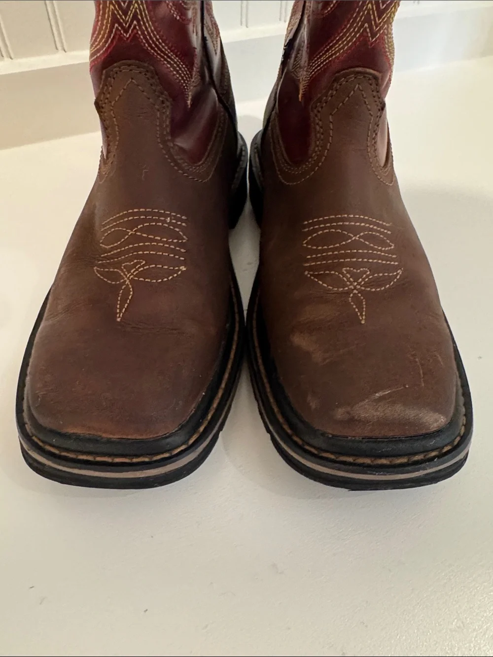 Georgia Kids Carbo Tec LT Pull On Western Cowboy Boots Unisex 2.5m Leather